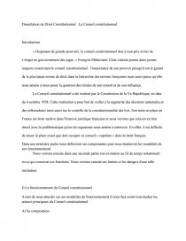 Le Conseil Constitutionnel Dissertation Dissertation