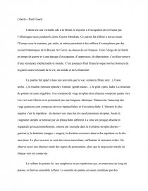 Liberte Paul Eluard Commentaire De Texte Dissertation