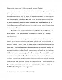 Dissertation Sur La Citation De Stendhal J Ai Assez Vecu Pour Voir Que La Difference Engendre La Haine Documents Gratuits Valtmtclol