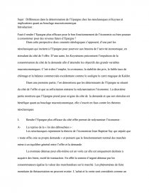 Differences Dans La Determination De L Epargne Chez Les Neoclassiques Et Keynes Et Implications Quant Au Bouclage Macroeconomique Rapports De Stage Dissertation
