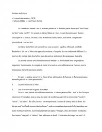 La Mort Des Amants Lecture Analytique Compte Rendu Dissertation
