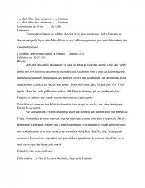 Le Chat Et Les Deux Moineaux La Fontaine Commentaire De Texte Dissertation Le Chat Et Les Deux Moineaux La Fontaine Commentaire De Texte Dissertation