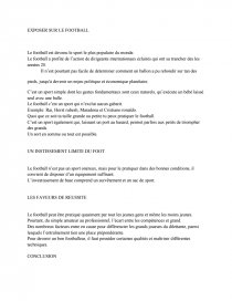 Expose Sur Le Football Documents Gratuits Gracinho