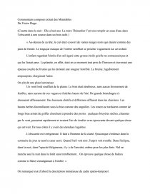 Commentaire Compose Sur Un Extrait Du Livre Les Miserables De Victor Hugo Commentaires Composes Julien2