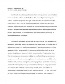 Commentaire De La Fable Le Vieux Loup De Jean Anouilh