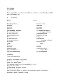 Espagnol Vocabulaire Sur La Publicite Cours Leana Espagnol Vocabulaire Sur La Publicite Cours Leana