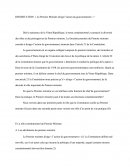 Dissertation sur la fonction du Premier Ministre