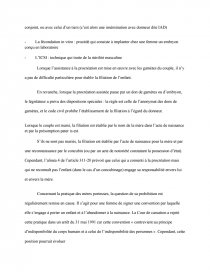 Dissertation sur la contestation de la filiation