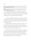 Devoir Anglais: Quelle est l’importance d’International Resource au niveau mondial et quels sont les moyens qu’elle utilise pour faire face à la crise?