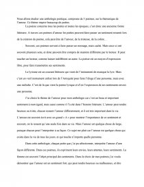 Anthologie Poetique Sur L Amour Fiche Dissertation