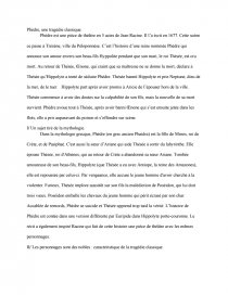 Phedre Une Tragedie Classique Commentaire De Texte Dissertation