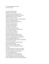 Les Animaux Malades De La Peste Livre Vii Fable 1 Note