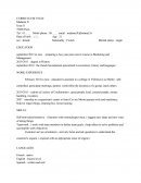 Cv (Curriculum Vitae) en Anglais