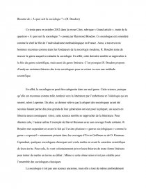 Resume De A Quoi Sert La Sociologie R Boudon Documents Gratuits Dissertation
