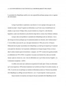 HYPOTHÈSES D'UNE RESPONSABILITÉ POLITIQUE POSSIBLE