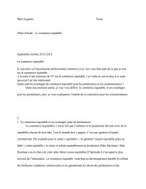 Economie Droit Le Commerce Equitable Recherche De Documents Dissertation