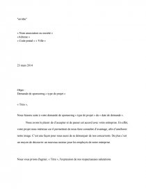 Exemple De Lettre De Demande De Sponsoring