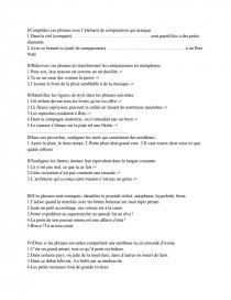 Exercices De Francais Sur Les Figures De Style Dissertations Gratuits Fabien2766
