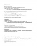 Activités professionnelles (document en anglais).