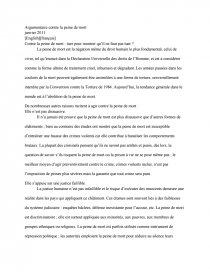 La peine de mort sujet de dissertation