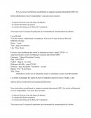 Conditions pour le stage