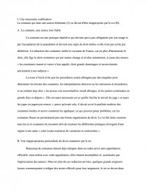 Coutume et loi dissertation histoire