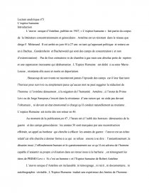 Lecture Analytique L Espece Humaine D Antelme Rapports De Stage Bribricoco