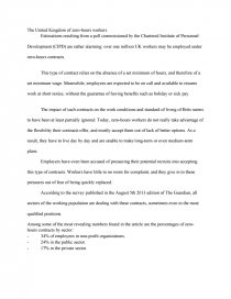 Resume Zero Hours Contract Anglais Rapports De Stage Mislead