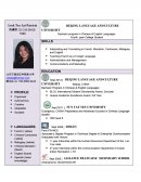 Curriculum vitae en anglais