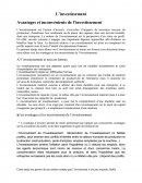 Avantage et inconvenant de investissement