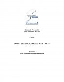 DROIT DES OBLIGATIONS - CONTRATS