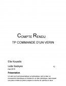 TP COMMANDE D’UN VERIN