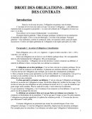 DROIT DES OBLIGATIONS - DROIT DES CONTRATS