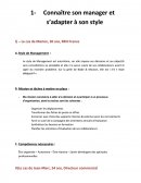 CONNAITRE SON MANAGER ET S ADAPTER A SON STYLE.