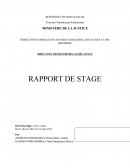 Rapport de stage, Ministère de la justice Madagascar