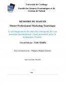 Le développement des marchés émergents face au tourisme international e leurs potentiels pour la destination Tunisie