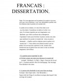 FRANCAIS : DISSERTATION.