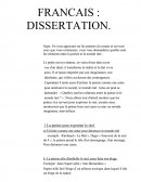 FRANCAIS : DISSERTATION.