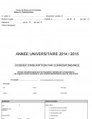 ANNÉE UNIVERSITAIRE 2014 / 2015