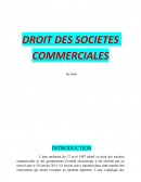 DROIT DES SOCIETES COMMERCIALES