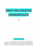 DROIT DES SOCIETES COMMERCIALES