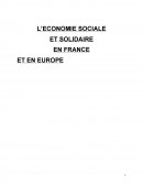 L’ECONOMIE SOCIALE ET SOLIDAIRE EN FRANCE ET EN EUROPE