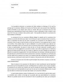 La Conscience De Soi Est Elle La Premiere Des Certitudes Dissertation Tessou Tessou