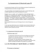 La transmission d’électricité sans fil