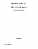 Etude de droit n°1 : « La fiche de paie »