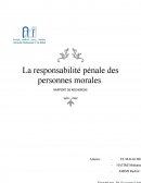 La responsabilité pénale des personnes morales.