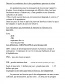 Décrire les conditions de vie des populations pauvres et riches