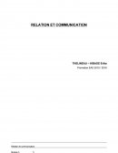 RELATION ET COMMUNICATION