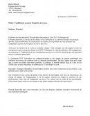 Candidature au poste d'employé de rayon.