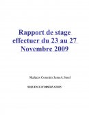 Rapport de stage effectuer du 23 au 27 Novembre 2009